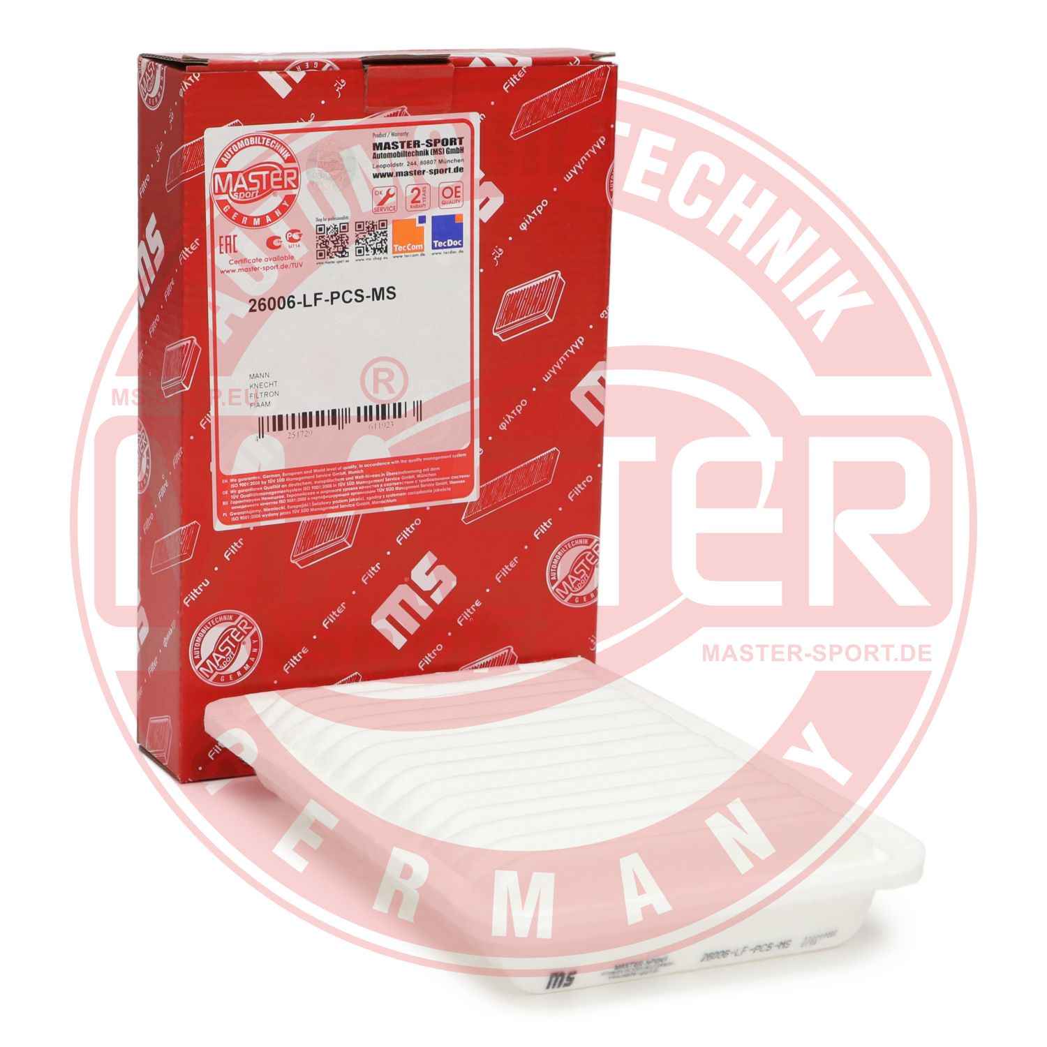 Filtru aer MASTERSPORT GERMANY 26006-LF-PCS-MS